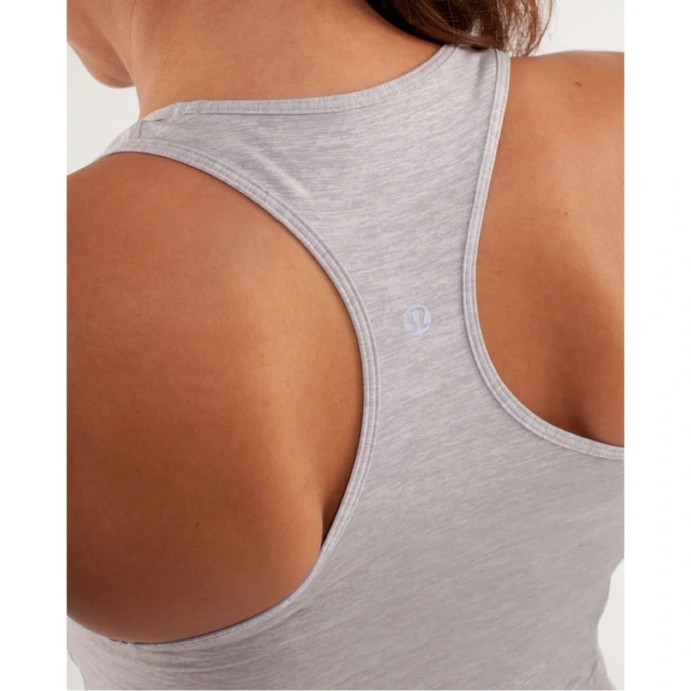 Lululemon Cool Racerback *Extra Long Metallic Silver Size 4 Workout Top